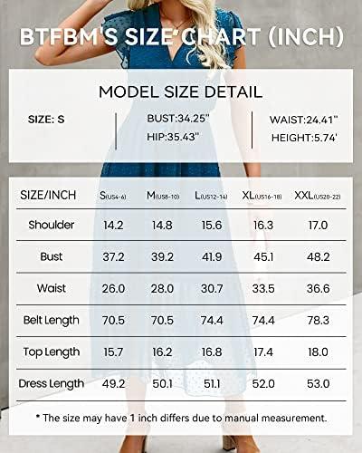 Review: BTFBM Women's Bohemian Floral Wrap V Neck Ruffle Midi Dress
